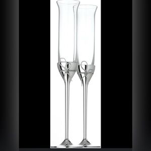 Vera Wang by Wedgwood- Silver Love Knot Champagne Flute Giftware Set